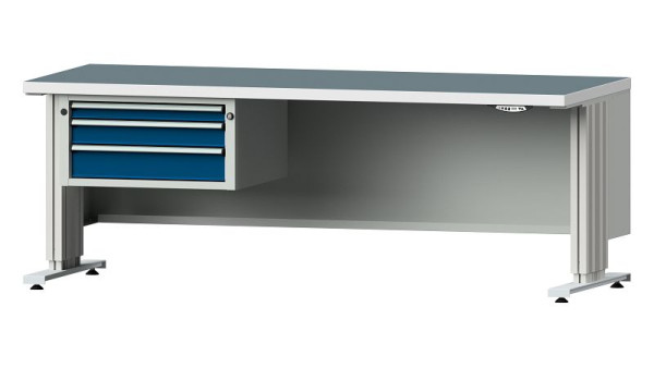 Établis ANKE table de travail LIFT avec sous-structure, modèle 522 VL, 2000 x 800 x 740-1140 mm, RAL 7035/5010, UBP 40 mm, 405.342