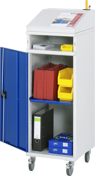 Bureau debout avec armoire latérale RAU - modèle 01, L450 x P520 x H1235/1345 mm, 07-450-M01F.11