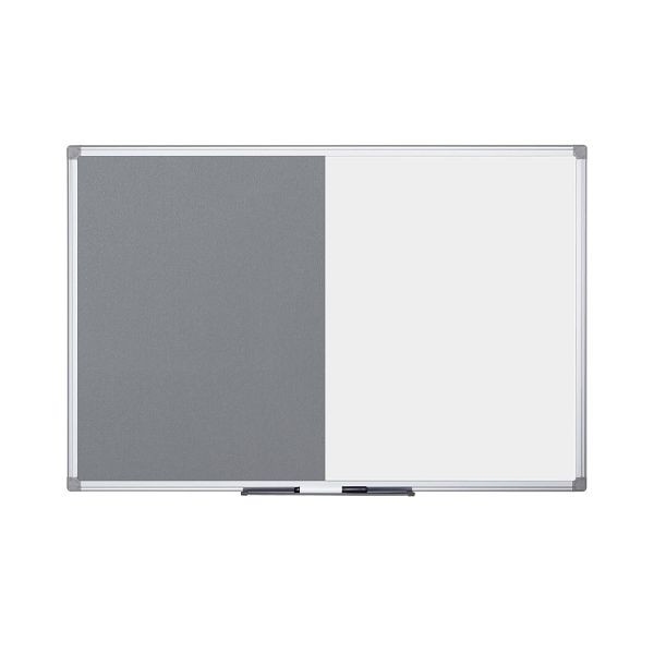 Tableau Combinaison Bi-Office Maya Magnétique / Feutre Gris 180x90cm, XA0728170
