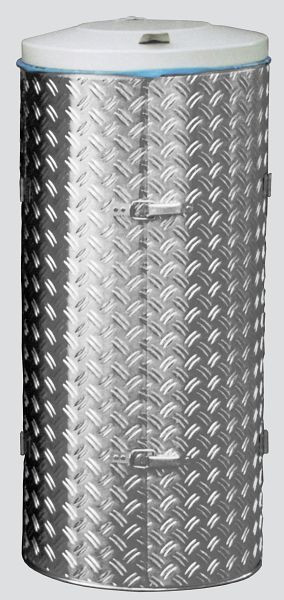 Collecteurs de déchets compacts VAR avec plaques Duett en acier inoxydable et aluminium, couvercle gris, 1704
