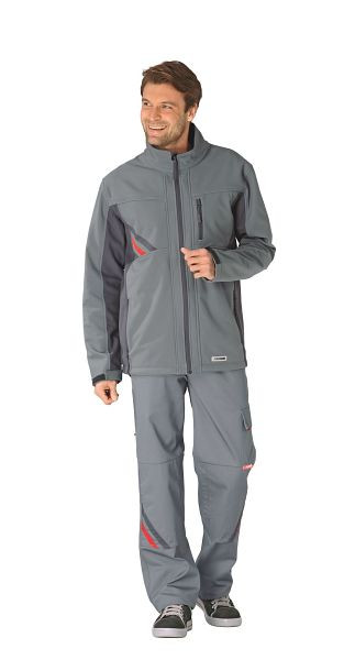 Veste softshell Planam Highline, zinc/ardoise/rouge, taille XXXL, 2381064