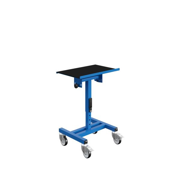 Support à matériel mobile SOFAME SRI pour conteneurs Euronorm, réglable en hauteur L610 x P 410 x H 630-860 mm, bleu ciel RAL 5015, W020020011BI