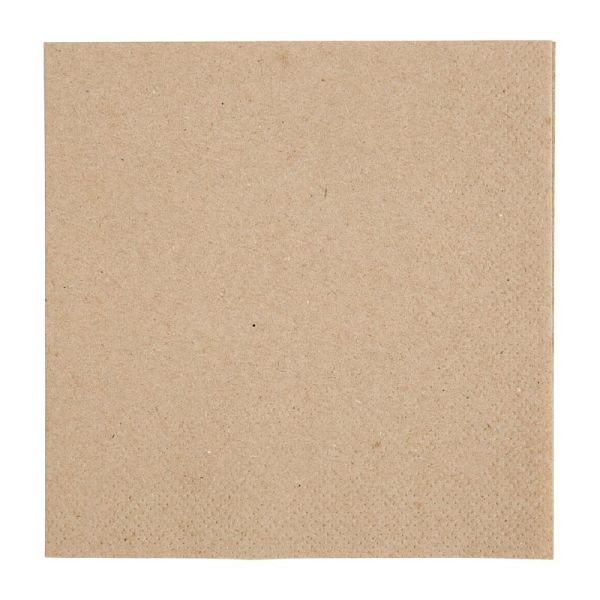 Serviettes cocktail en papier kraft recyclé Fiesta Recyclable 24cm (4000 pièces), FE217