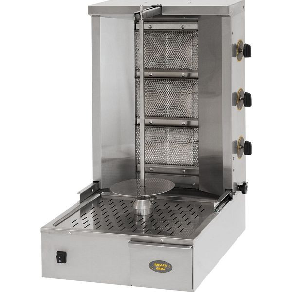Gril gyroscopique à gaz ROLLER GRILL, capacité 25 kg, dimensions 580 x 660 x 870 mm (LxPxH), KE2502105