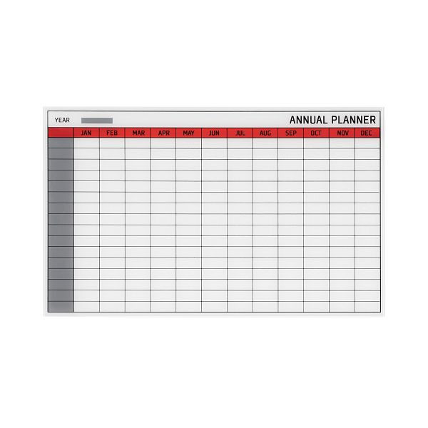Agenda annuel en verre magnétique Bi-Office 78x48cm Anglais, GL163701