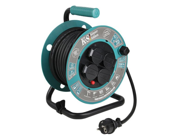 Enrouleur de câble d'extension Könner & Söhnen, 3000 W, KS CR-15M