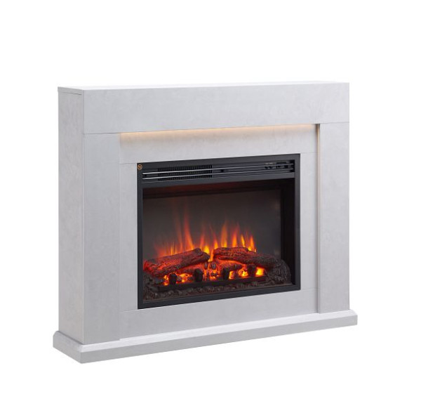 Cheminée électrique BALDERIA Apollon, 2000 W, gris béton, EF378A-MT378B-CG