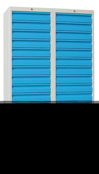 Guide coulissant pour armoire à tiroirs Pavoy, 1800/1000/500, serrure à cylindre, 2 rangées, 30x100, 2x200, 43447-100-001-905716