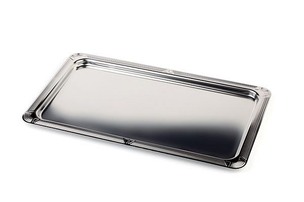 Plateau APS GN 1/1 -PROFI LINE-, 53 x 32,5 cm, hauteur : 1,5 cm, acier inox 18/10, poli, avec bord décoratif, 11000