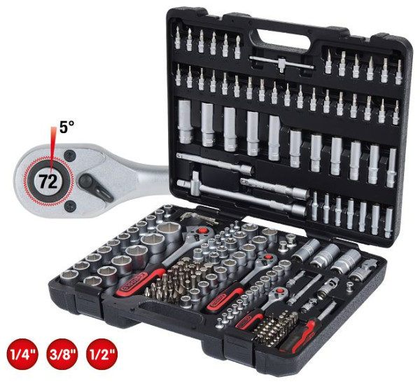 KS Tools Jeu de clés à douilles 1/4"+3/8"+1/2", 179 pièces, 917.0779