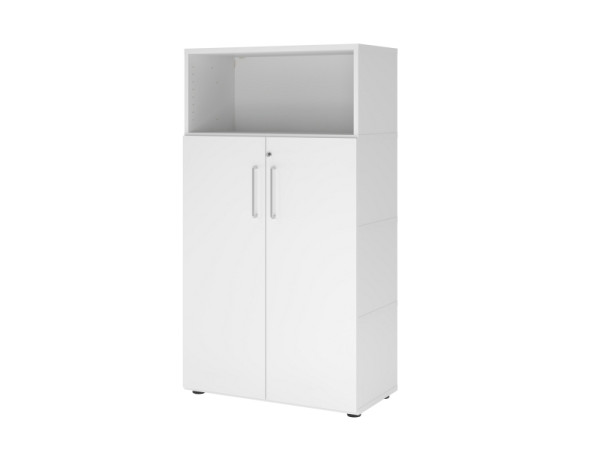 Hammerbacher étagère/portes, 4OH, blanc/blanc, VFW48T3KG/W/W/BS