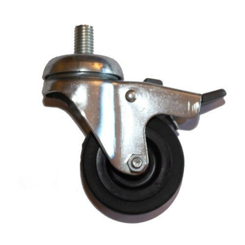 Roulette avant pivotante AEROTEC avec frein - Caoutchouc dur 60 mm, 9044007