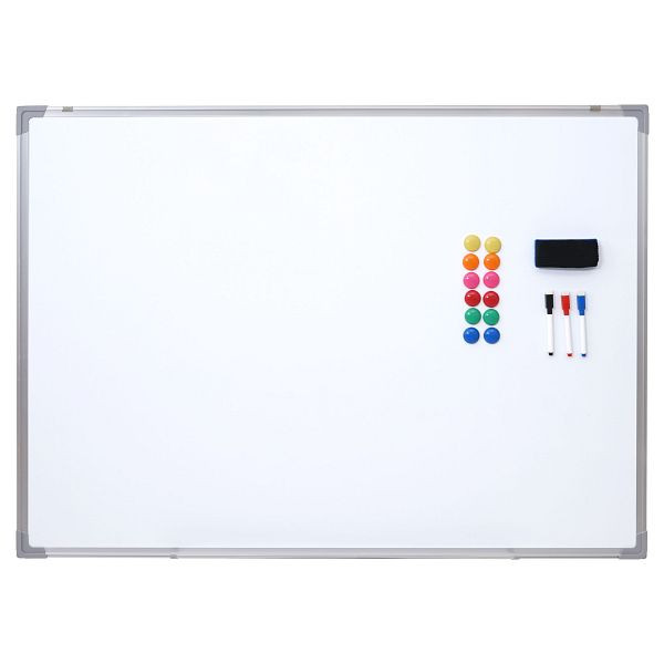 Tableau blanc Mendler HWC-C84, tableau magnétique, tableau mémo, tableau d'affichage, accessoires inclus, 110x80cm, 61834