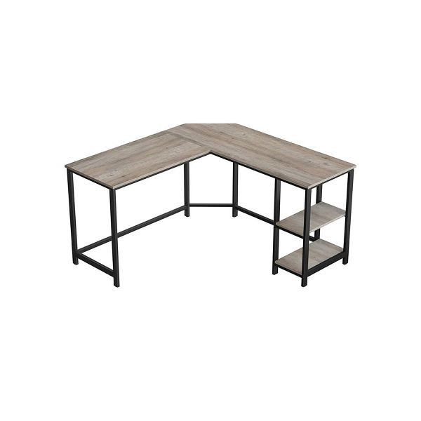 Bureau VASAGLE facile à monter grège noir, LWD72MB