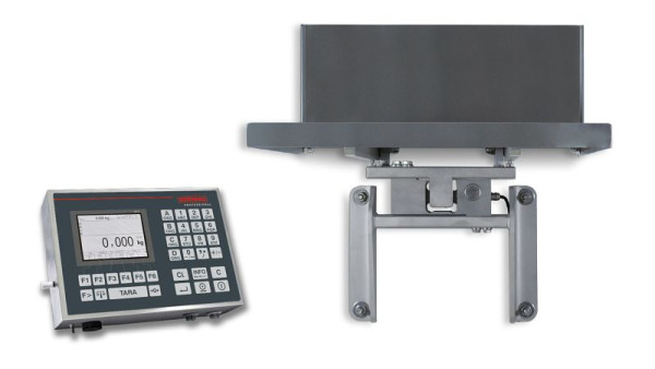 Balance murale Soehnle avec terminal 3025, charge maximale : 150 kg, incrément de chiffres : 50 g, IP67, acier inoxydable, plateau de pesée rabattable, 7627.41.002