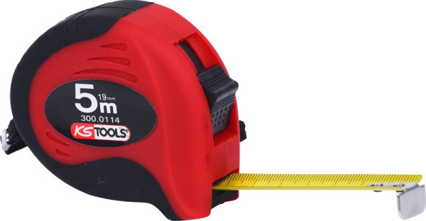 Mètre ruban KS Tools avec serrure, noir-rouge, 5m, 19mm, 300.0114