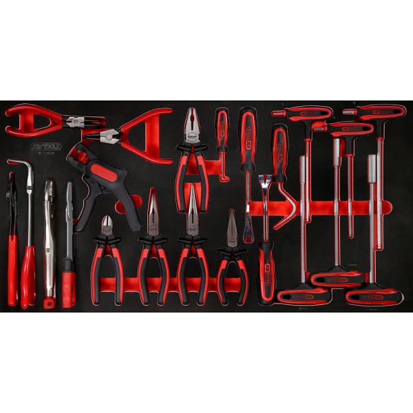 KS Tools PERFORMANCEplus jeu d'outils, 24 pièces, pince et clé coudée à poignée en T, 813.0024