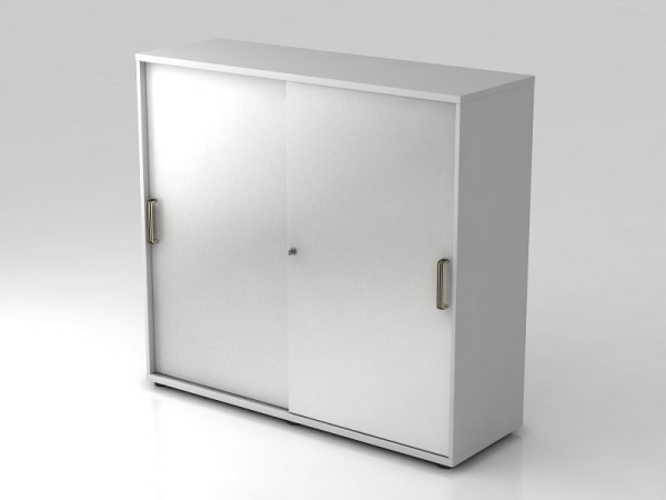 Hammerbacher armoire à portes coulissantes 3OH 120cm poignée rayée gris/argent, 120x40x110 cm (LxPxH), V1753S/5/S/SG