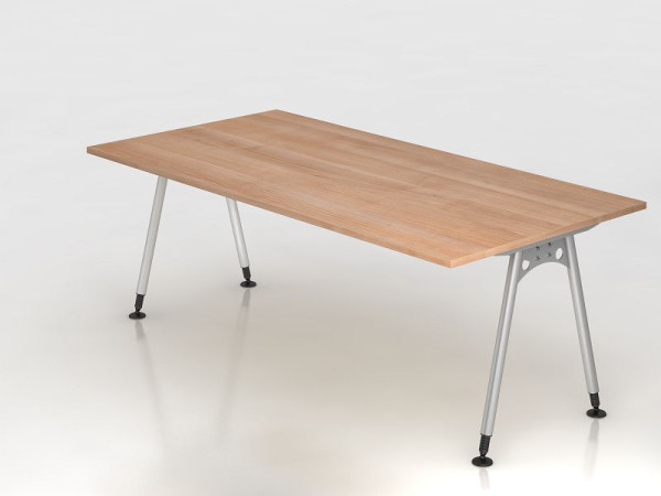 Bureau Hammerbacher pied A 200x100cm noyer, forme rectangulaire, VAS2E/N/S