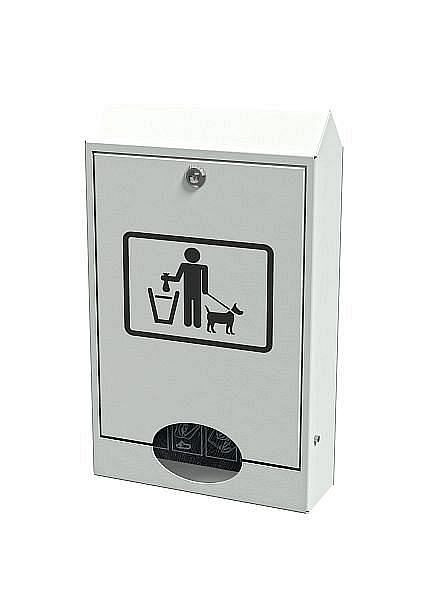 Toilettes pour chiens Renner avec distributeur de sacs et conteneur intégrés, avec poteau (Ø 76 mm) à visser, galvanisé, revêtu, bleu cobalt, 7077-01PB 5013
