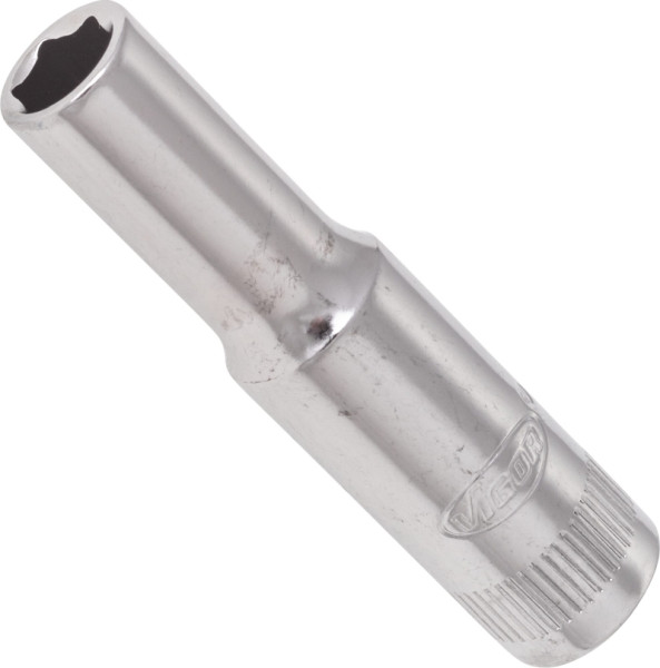 Insert de clé à douille VIGOR, long, carré creux 6,3 mm (1/4 pouce), profil à six pans extérieurs, 6 mm, V2535N
