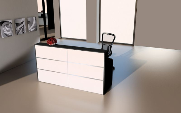 Kerkmann comptoir Cento 3, L 2000 x P 800 x H 1100 mm, blanc/anthracite, 21385210