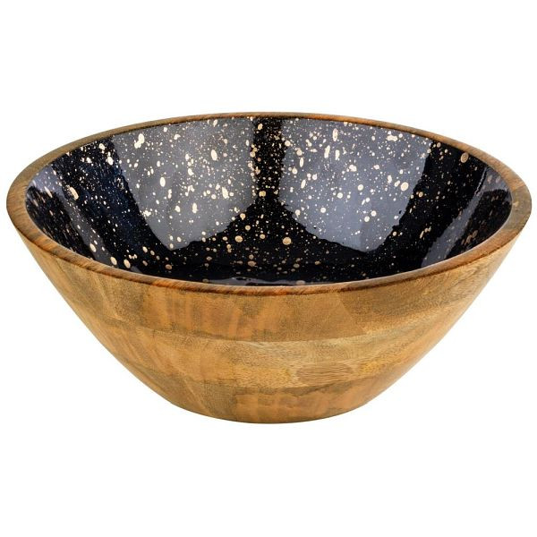 Bol APS "MANGO", bois de manguier, revêtement intérieur en résine époxy, Ø 30 cm, 3 litres, noir-or, 01056