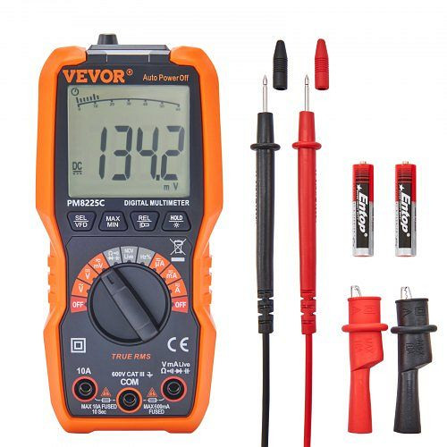 VEVOR multimètre numérique 4000 points voltmètre testeur de batterie testeur de tension testeur de continuité Ohm Volt ampère, ZD400010A600VL55YV0