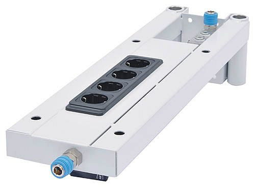Distributeur d'air comprimé Bedrunka+Hirth, support de construction pour ligne de travail, cadre de construction sous le plan de travail, 07.40.02