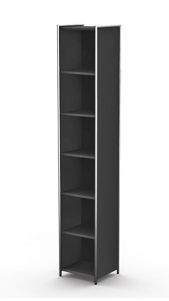 Étagère de base Kerkmann, étroite, L 410 x P 380 x H 2200 mm, pour 6 hauteurs de dossiers, coloris : anthracite, 13750413