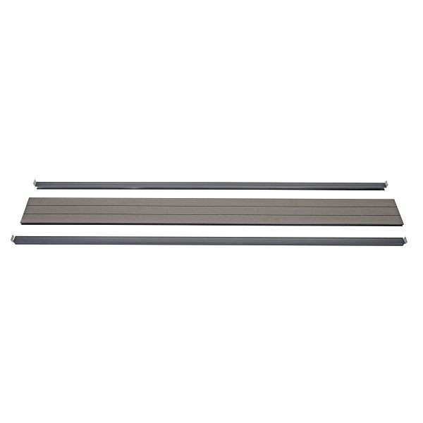 Ensemble d'extrémité Mendler pour brise-vue WPC Sarthe, profil d'extrémité coupe-vent, poteau WPC, 180cm, gris, 76255