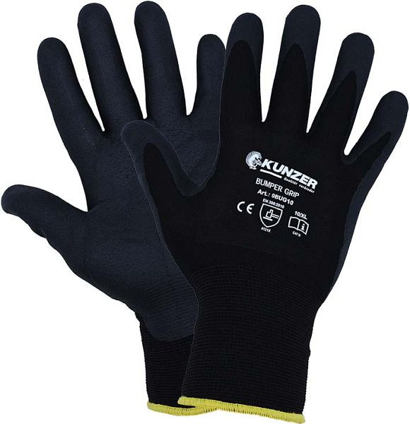 Kunzer BUMPER GRIP - taille : 9/L, gants de travail, pack de 12 paires, 9BUG09