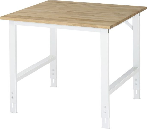 Table de travail RAU série Tom (6030) - réglable en hauteur, plateau en hêtre massif, 1000x760-1080x1000 mm, 06-625B10-10.12