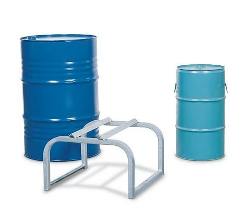 Support fût DENIOS pour 1 fût de 50 / 60 ou 200 litres, galvanisé, 114-524