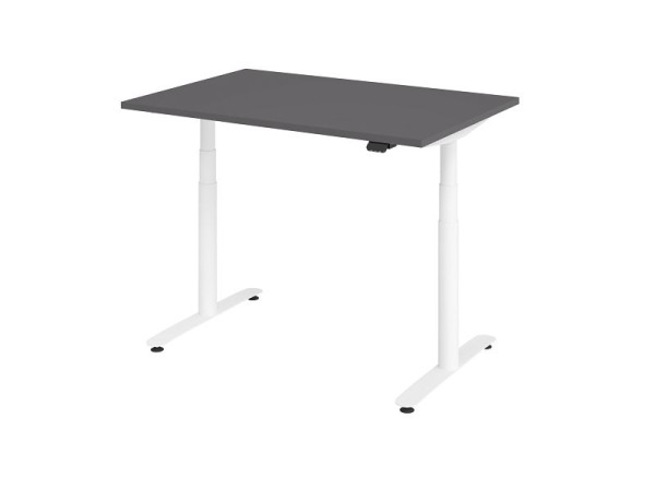 Hammerbacher bureau assis-debout électrique 120x80cm graphite/blanc, VXDLR12/G/W