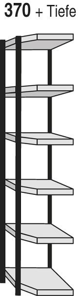Kerkmann étagère d'angle Stora 100, P 300 x H 2250 mm, noir/gris clair, 51243715