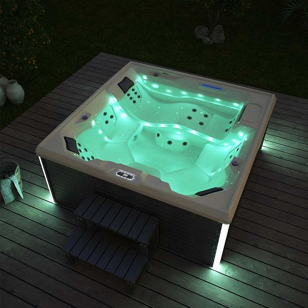 HOME DELUXE bain à remous extérieur STREAM BIG- avec escaliers et couverture thermique, 49273