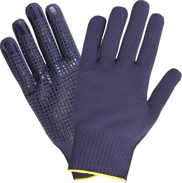 Hase Safety NAMUR bleu, gants de sécurité 5 doigts, tricot polyester/coton, taille : 7, UE : 12 paires, 507560-7