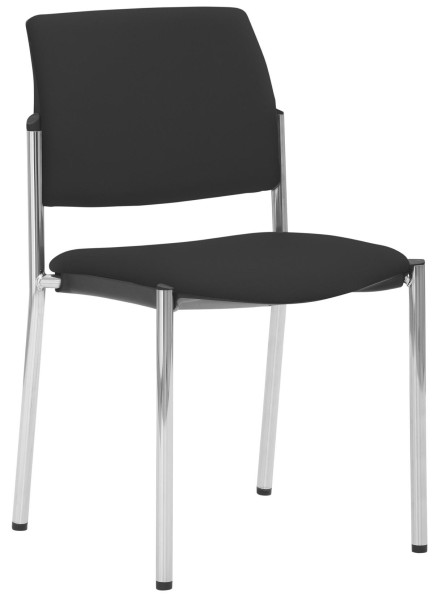 Mayer Sitzmöbel chaise empilable, structure à 4 pieds chromé, noir, 2518_V1_30617