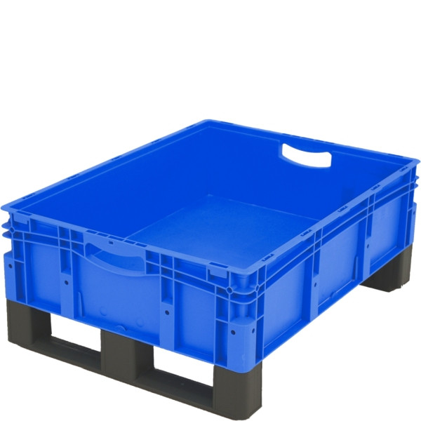 BITO Euro bac gerbable XL couvercle/skid /XL 86221DKufe800x600x220 bleu, double fond skid, C0292-0068