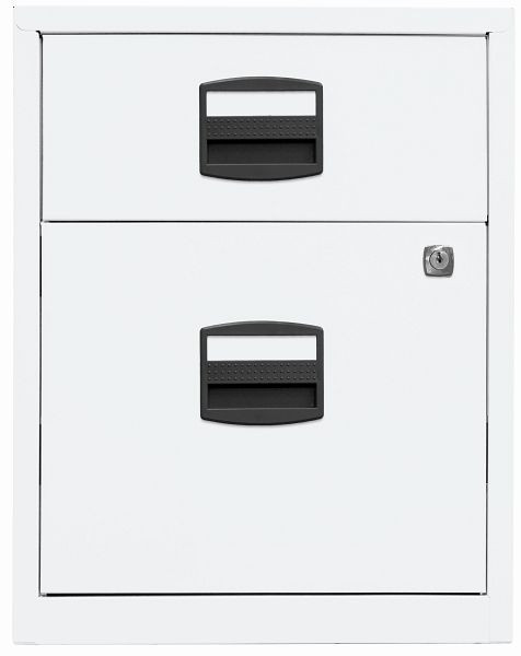 Armoire latérale mobile Bisley PFA, 1 tiroir universel, 1 tiroir HR, blanc signalisation, PFAM1S1F696