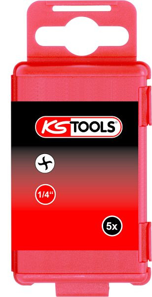 KS Tools Embout 1/4" Torq-Set®, 75 mm, n° 10, pack : 5 pièces, 911.7718