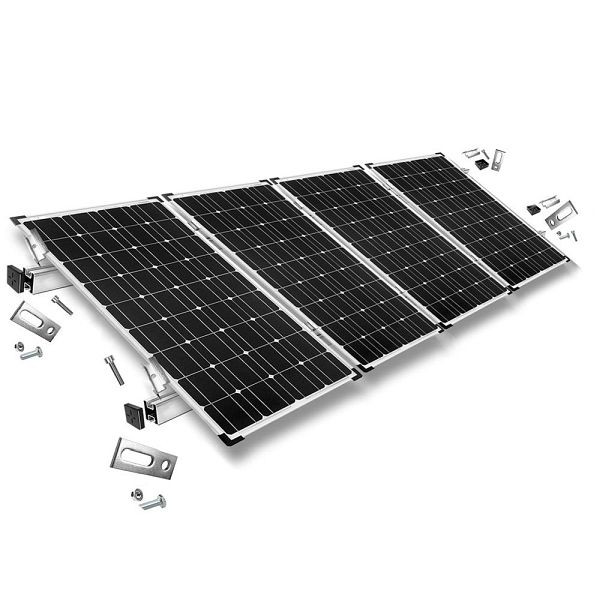Kit de fixation Offgridtec avec vis de suspension pour installation sur toit en pente 4 panneaux solaires hauteur de cadre 30 mm, 8-01-013765-007