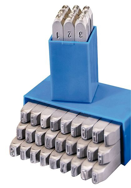 GRAVUREM S standard poinçon chiffres et lettres (combinaison) 0-9 + AZ, &, hauteur des caractères : 6 mm, 10706000
