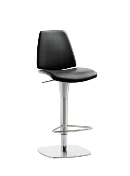 Mayer Sitzmöbel , structure en chrome brossé, aspect acier inoxydable, assise/dossier rembourrés, anthracite, modèle déposé, 1274_04_30487