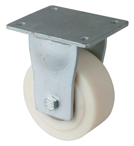 Roues BS Roulette robuste, largeur de roue 55 mm, Ø roue 125 mm, capacité de charge 900 kg, bande de roulement/corps de roue en polyamide moulé, roulements à billes, RR110.B16.125