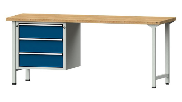 Établis ANKE Établi combiné, modèle 726 V, 2000 x 700 x 840 mm, RAL 7035/5010, BMP 40 mm, 410.744