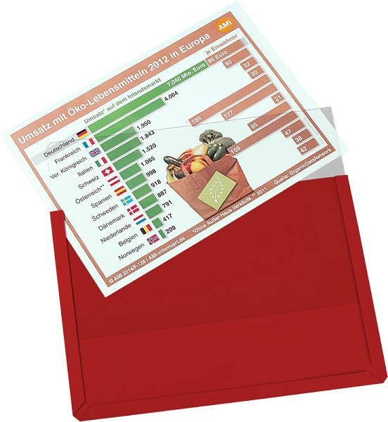 Pochette magnétique Eichner DIN A4, L 305 x H 217 x P 3 mm, UE : 10 pièces, 9218-01820-05