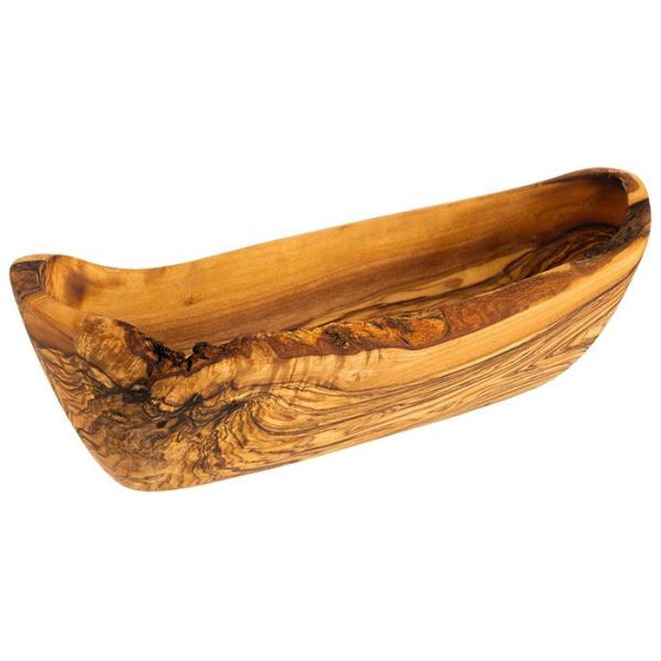 Bol APS -OLIVE-, 25 x 8,5 cm, hauteur : 7,5 cm, bois d'olivier, 0,4 litre, (chaque pièce est unique, la taille, la forme, la couleur et le grain peuvent varier), 01023