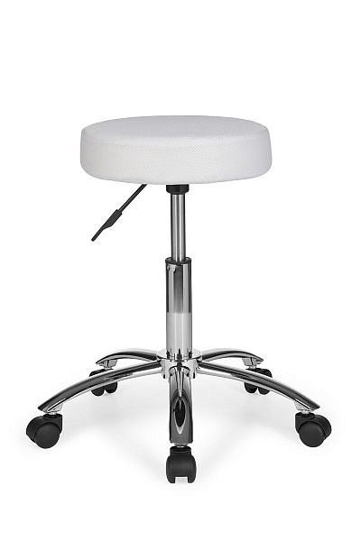 Tabouret Amstyle Leon Design tabouret de travail revêtement en tissu blanc, SPM1.028